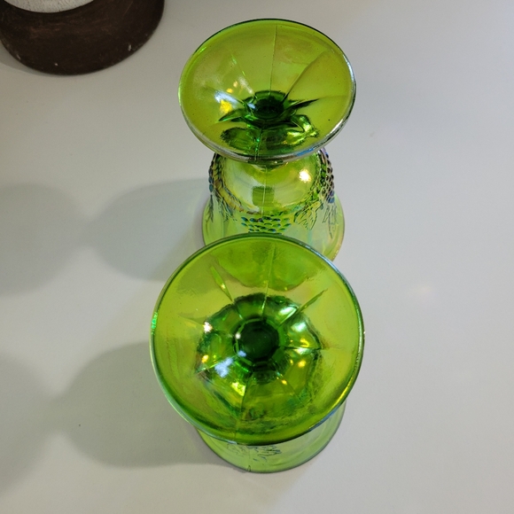 Vintage Indiana Carnival Green Goblets, set of 2 - Picture 5 of 5